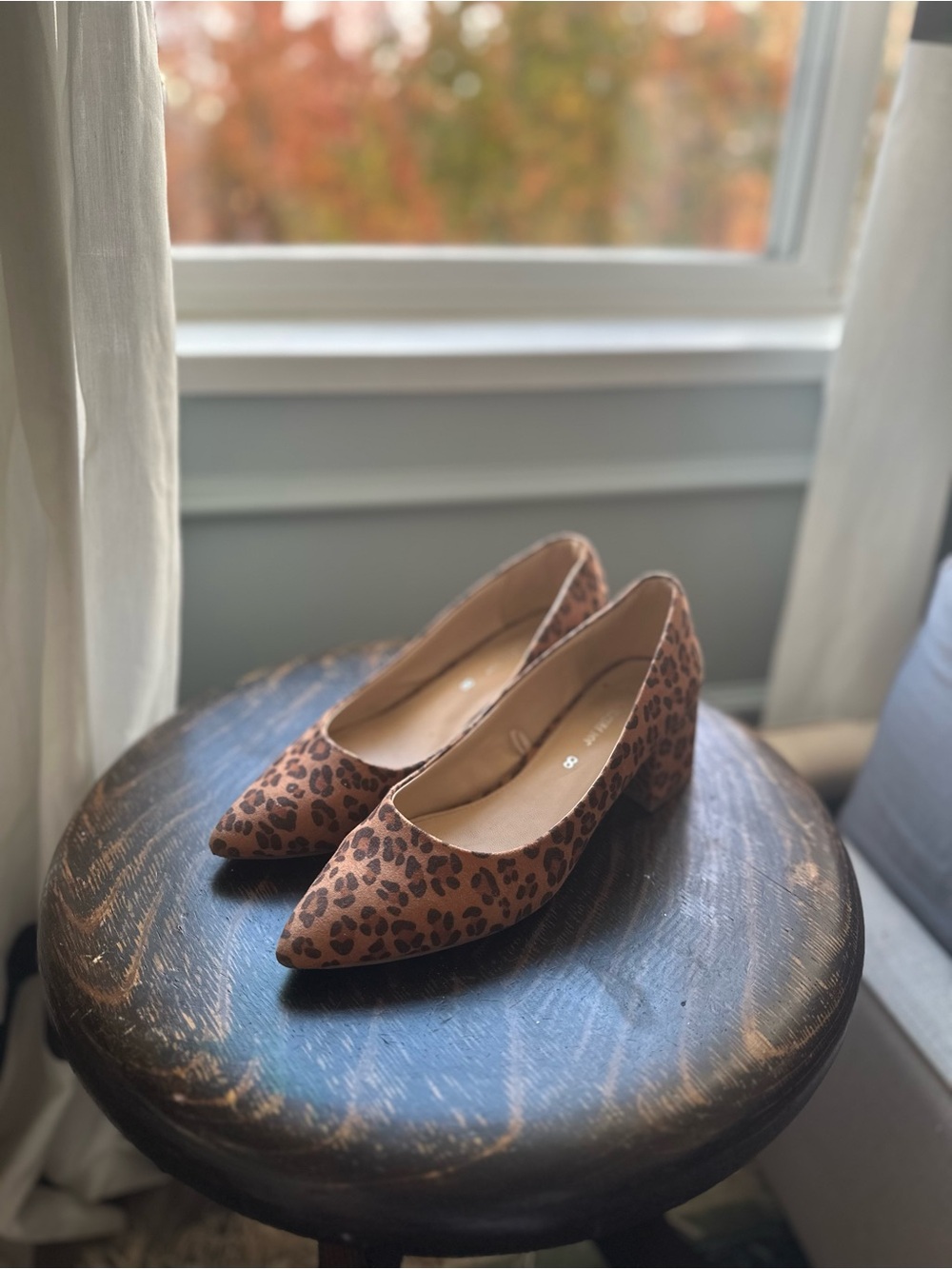 Joe Fresh X Jillian Harris Leopard-Print Pointed Toe Block Heels - Tan/Brown